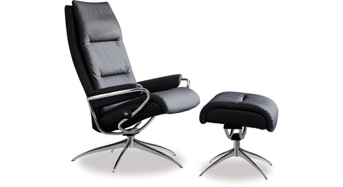 Stressless® Tokyo Leather Recliner - High Back/Star Base Stressless® Tokyo Leather Recliner - High Back/Star Base
